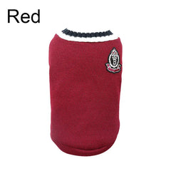 Winter Dog Sweater | College Style V-neck Knitwear for Small Dogs & Puppies – Cozy Puppy Vest & Kitty Jacket