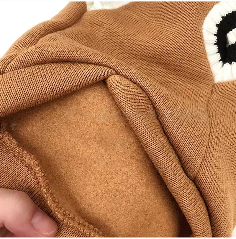 Winter Dog Sweater | College Style V-neck Knitwear for Small Dogs & Puppies – Cozy Puppy Vest & Kitty Jacket
