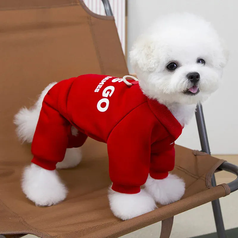 Winter Warm Dog Coat | Small & Medium Dog Hoodie, Thickened Jumpsuit for Puppies | Soft & Cozy Pet Clothes