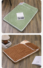 Winter Warm Dog Mat - Removable Washable Kennel Mattress with Plush Corduroy Cover, Egg Crate Orthopedic Support for Large Dogs
