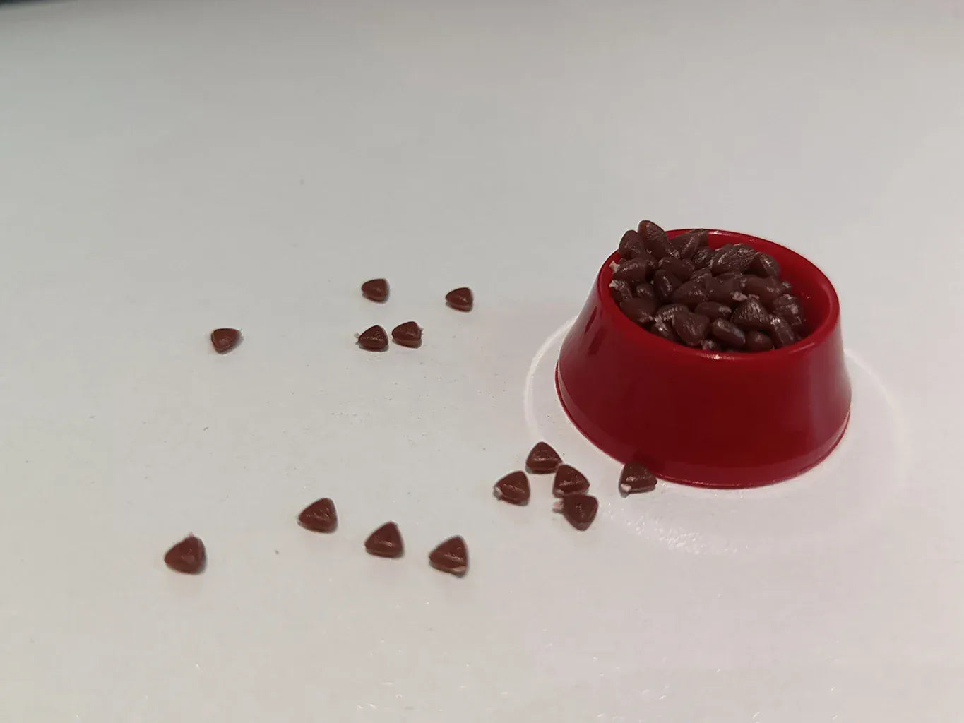 1/12 Scale Dollhouse Miniature Pet Food Set | Dog & Cat Bowls with Dry Food | Tiny Doll Accessories for Play Scenes & Photography