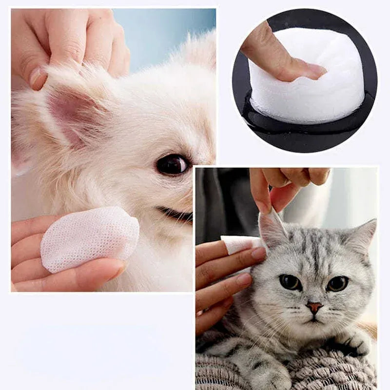 130 Pcs Pet Eye Cleaning Wipes | Tear Stain Remover for Dogs & Cats | Gentle Grooming Wipes | Non-Foaming Soft Pet Towels