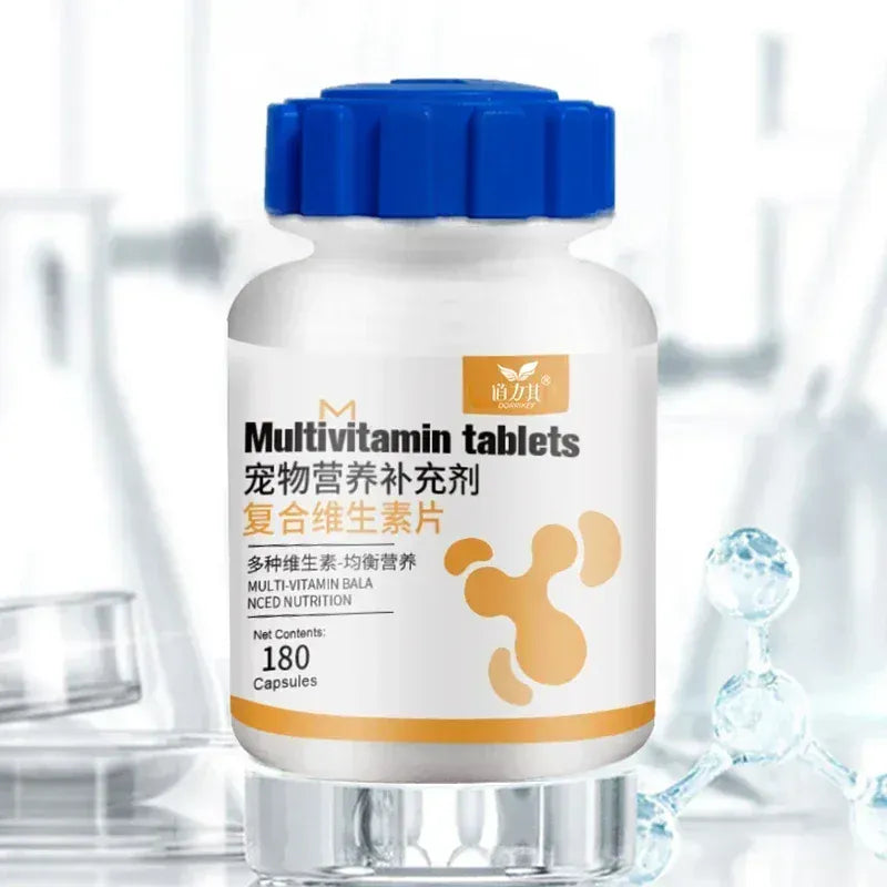 180 Tablets Pet Multivitamin - Hair Beauty & Immunity Supplement for Dogs & Cats, Balanced Nutrition for All Life Stages