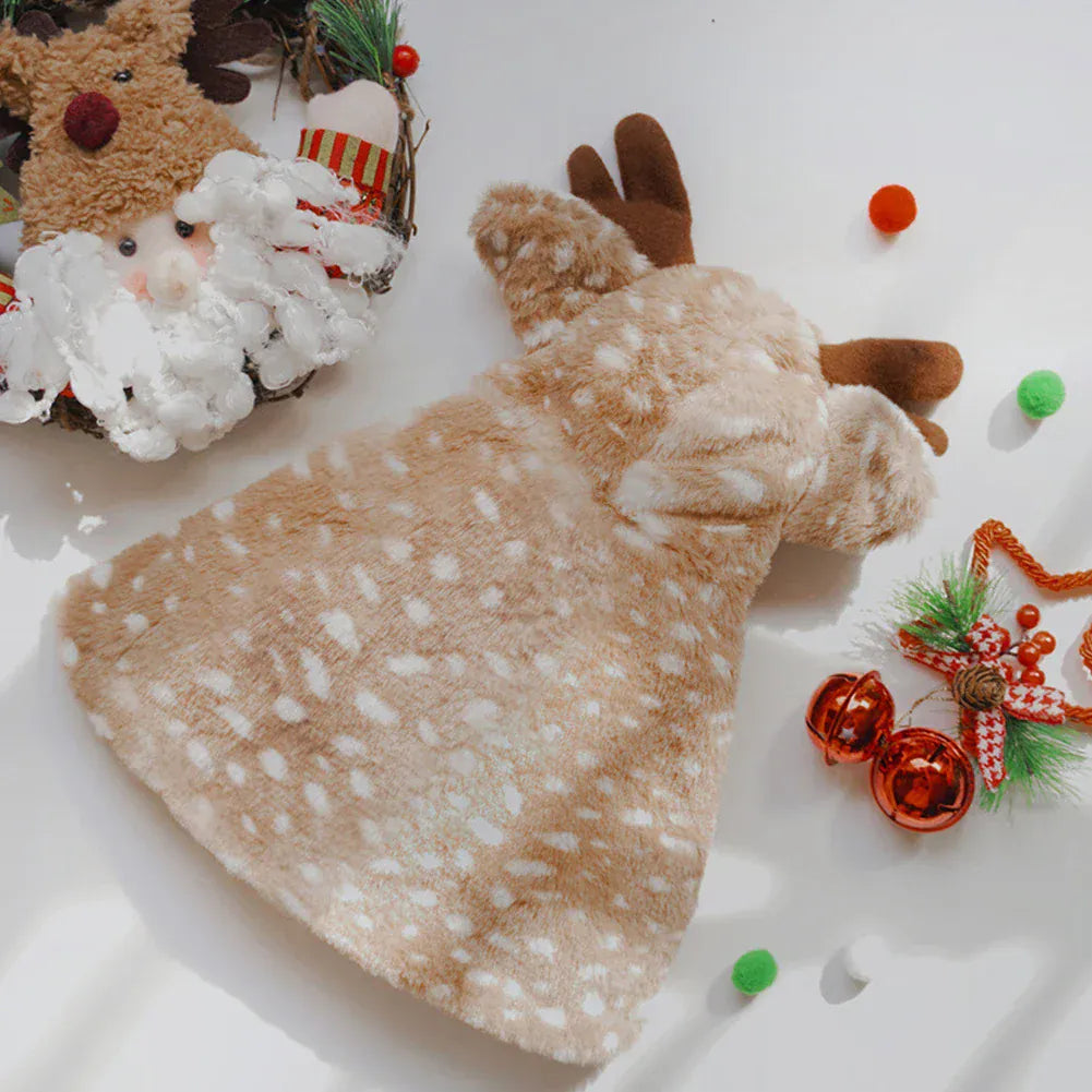 1PC Halloween Pet Costume Funny Elk Cloak for Small Dogs Cute Christmas Cat Cosplay Outfit
