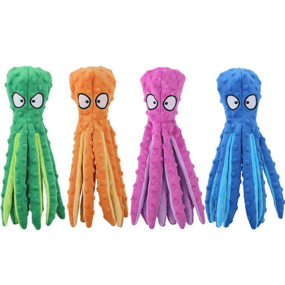 1PC Plush Pet Toy | Cartoon Fish & Octopus | Interactive Chew & Squeaky Toy for Cats & Dogs | Fun Bite-Resistant Pet Product