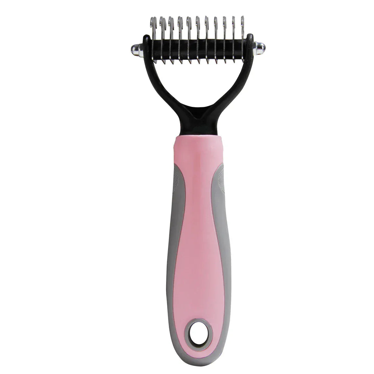 2-in-1 Deshedding Brush for Dogs & Cats – Stainless Steel Dematting Comb & Hair Remover