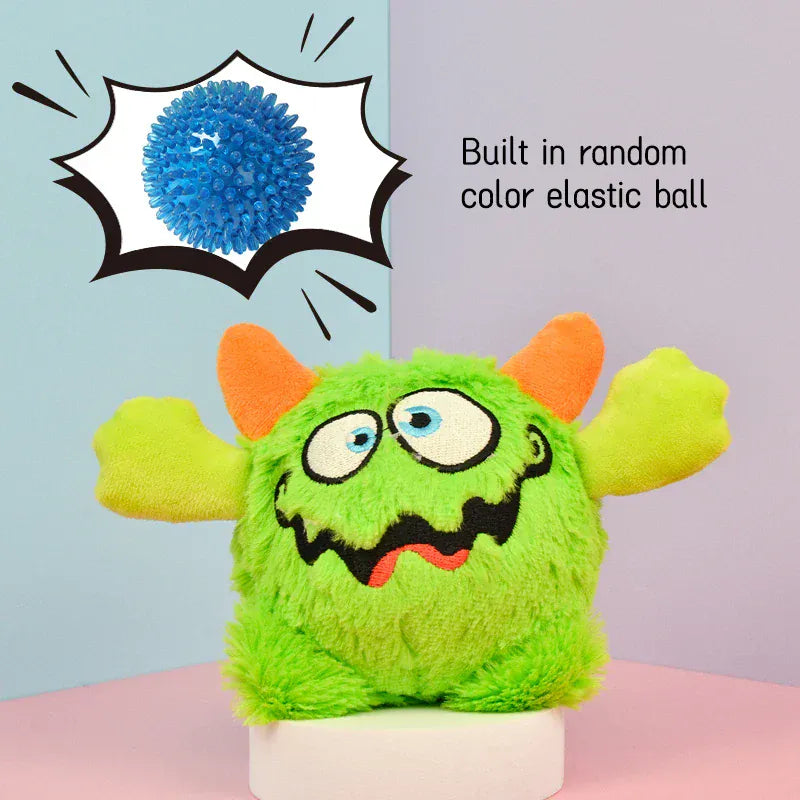 2-in-1 Moving Plush Squeaky Dog Ball | Interactive Motion Toy for Small Dogs | Halloween Pet Gift