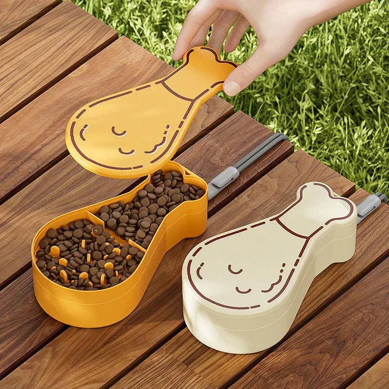 2-in-1 Pet Travel Bottle & Bowl - Portable Food & Water Container for Outdoor Adventures