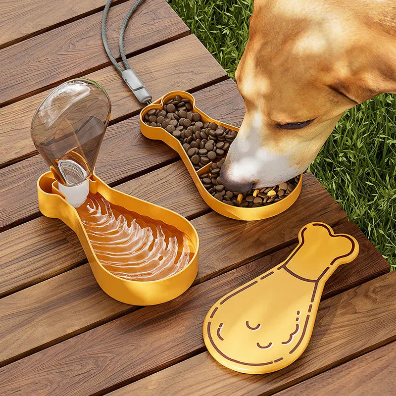 2-in-1 Pet Travel Bottle & Bowl - Portable Food & Water Container for Outdoor Adventures