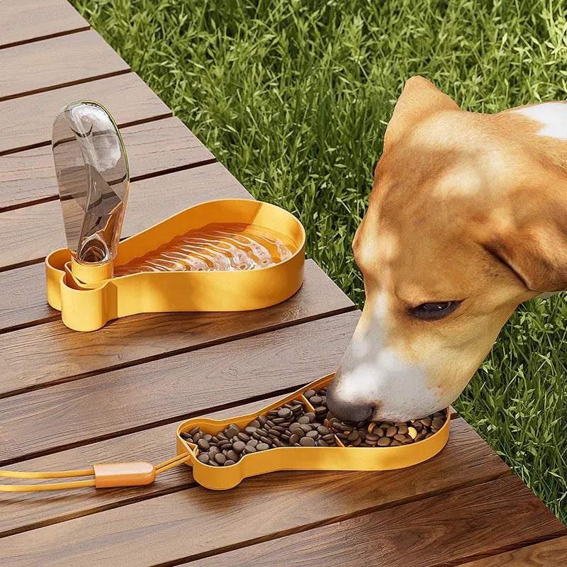 2-in-1 Pet Travel Bottle & Bowl - Portable Food & Water Container for Outdoor Adventures