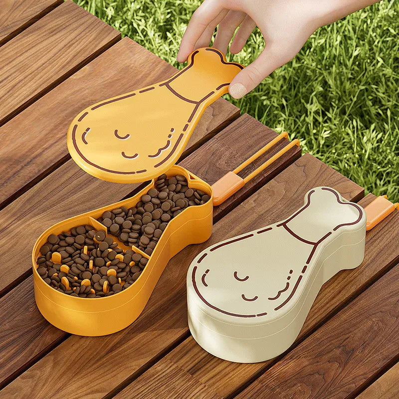 2-in-1 Pet Travel Bottle & Bowl - Portable Food & Water Container for Outdoor Adventures