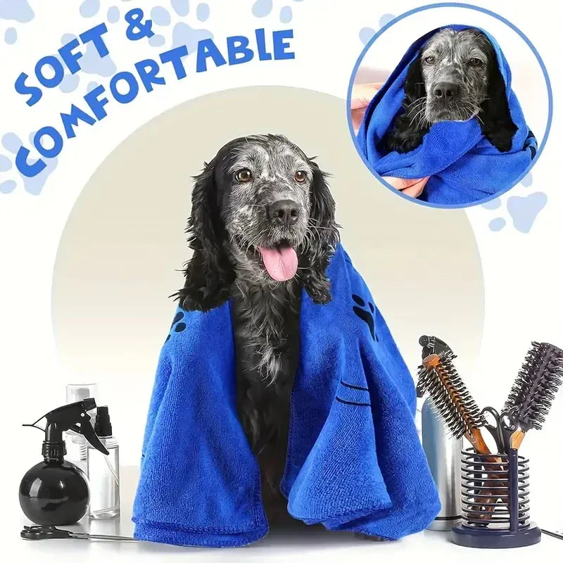 2-Pack Microfiber Dog Towels - Super Absorbent Quick Dry Pet Bath Towels for Dogs & Cats, Grooming Drying Towels with Soft Edges