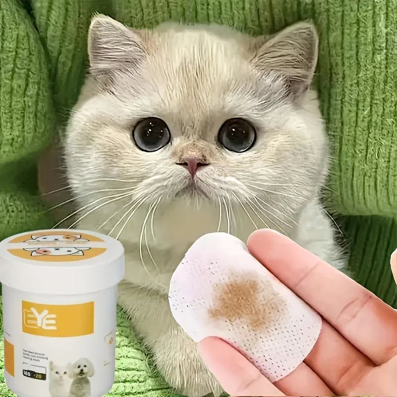 200-Count Pet Eye Wipes for Dogs & Cats - Gentle Tear Stain Remover, Ear Cleaning Wipes, Safe for All Breeds, Portable & Soft