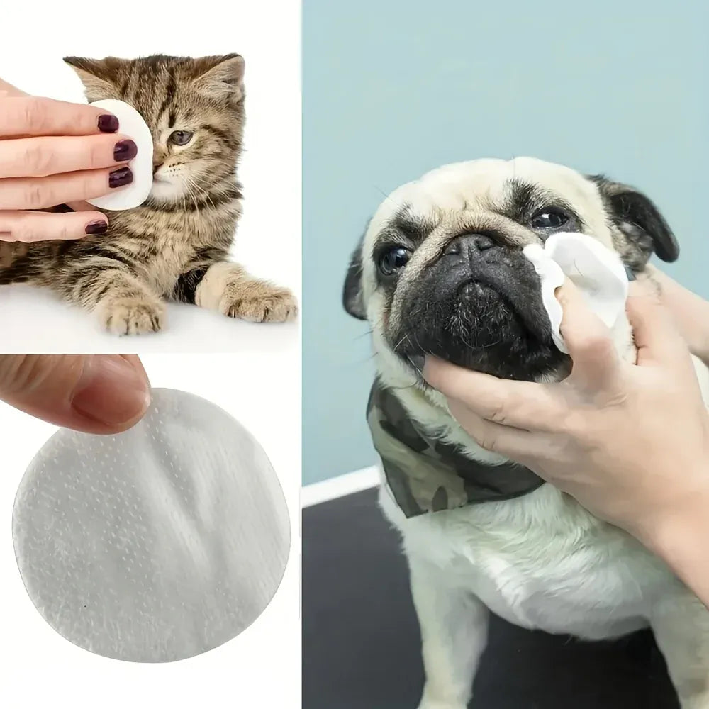 200-Count Pet Eye Wipes for Dogs & Cats - Gentle Tear Stain Remover, Ear Cleaning Wipes, Safe for All Breeds, Portable & Soft