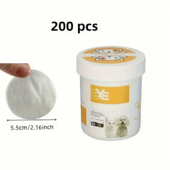 200-Count Pet Eye Wipes for Dogs & Cats - Gentle Tear Stain Remover, Ear Cleaning Wipes, Safe for All Breeds, Portable & Soft