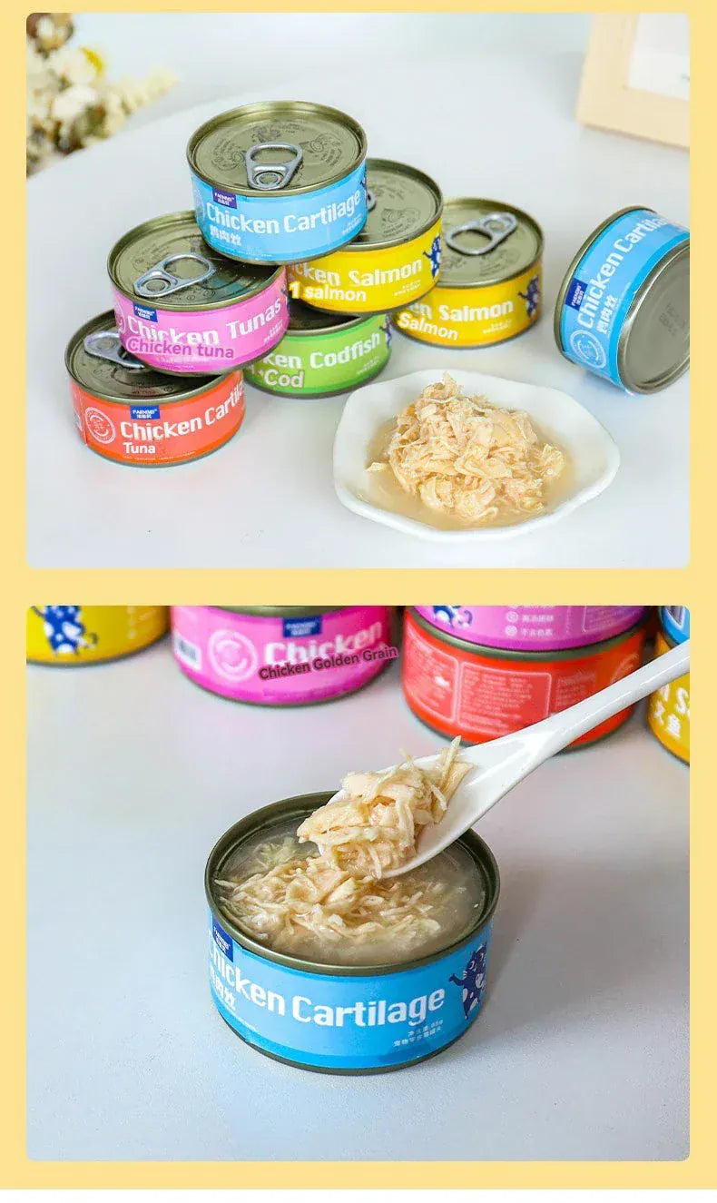 200g Premium Canned Cat Food | White Meat Tuna, Cod, Salmon & Chicken | Nutritious Wet Food for Kittens & Adult Cats | High-Protein Pet Snack & Meal