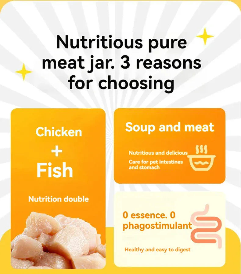 200g Premium Canned Cat Food | White Meat Tuna, Cod, Salmon & Chicken | Nutritious Wet Food for Kittens & Adult Cats | High-Protein Pet Snack & Meal