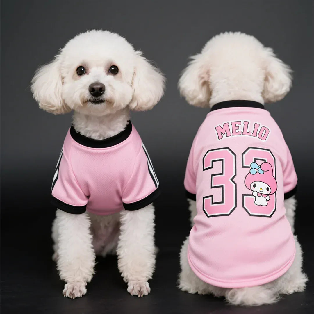 2025 Mellody IP Licensed Pet Dog Clothing Set – Breathable Cool Summer Vests & T-Shirts for Small & Medium Dogs | Dog King Edition