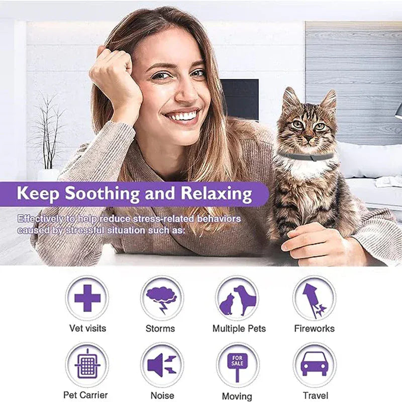 3-Pack Calming Collars for Dogs & Cats - 30 Day Pheromone Anxiety Relief