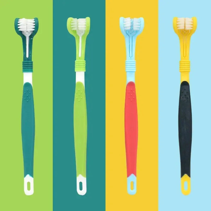 3-Sided Pet Toothbrush | Dog & Cat Dental Care | Tartar & Bad Breath Remover