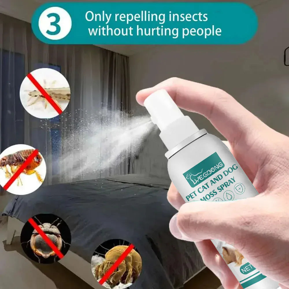 30ml Pet Flea & Tick Spray - Fast-Acting Treatment for Dogs & Cats, Quick Relief from Fleas, Lice and Ticks, Pet Health Supplies