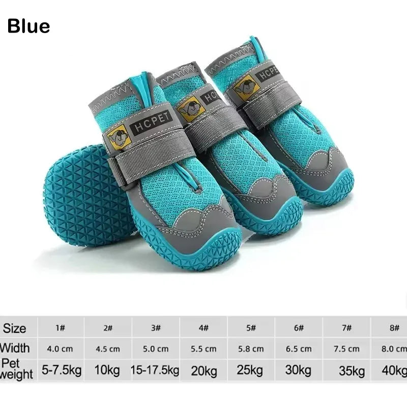 4-Pack Dog Boots - Waterproof Reflective Shoes for Medium Large Dogs