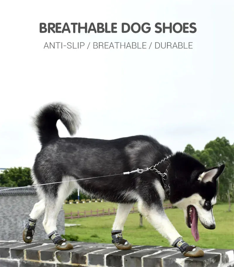 4-Pack Dog Boots - Waterproof Reflective Shoes for Medium Large Dogs