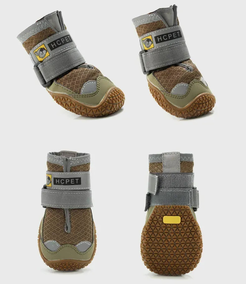 4-Pack Dog Boots - Waterproof Reflective Shoes for Medium Large Dogs