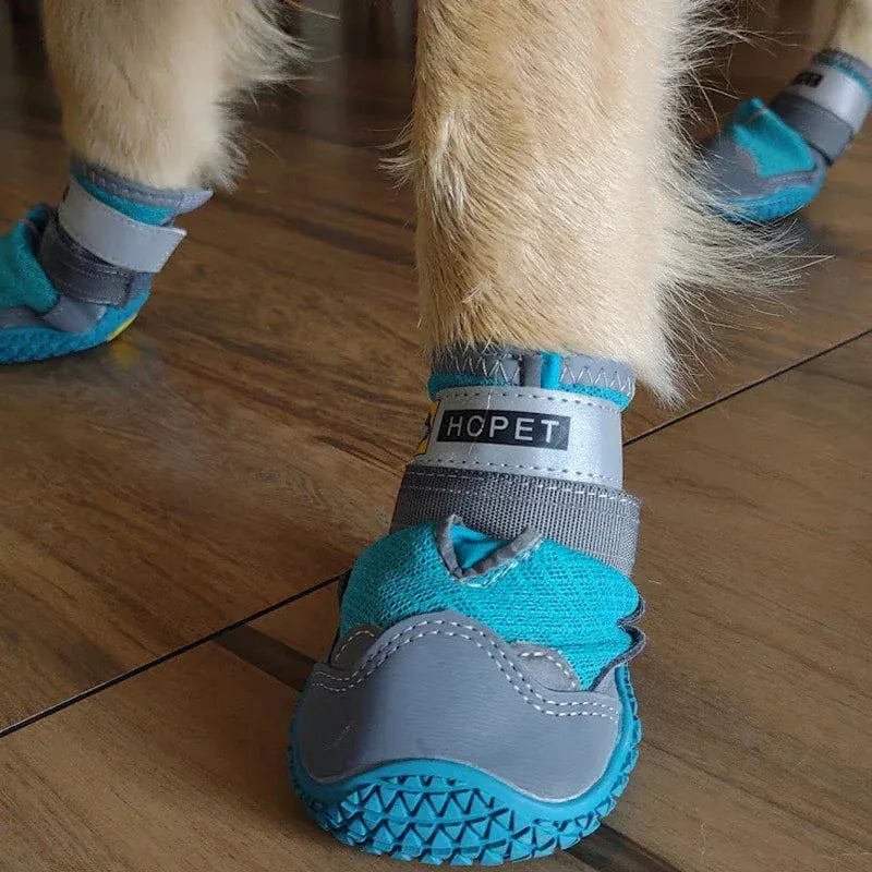 4-Pack Dog Boots - Waterproof Reflective Shoes for Medium Large Dogs