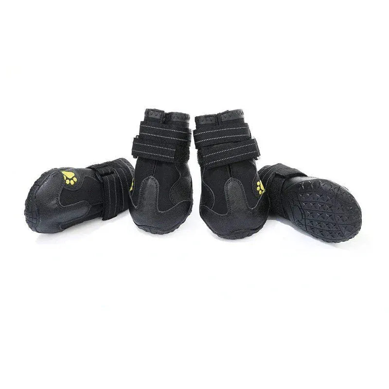 4-Pack Waterproof Dog Boots - Reflective Anti-Slip Shoes for Medium Large Dogs