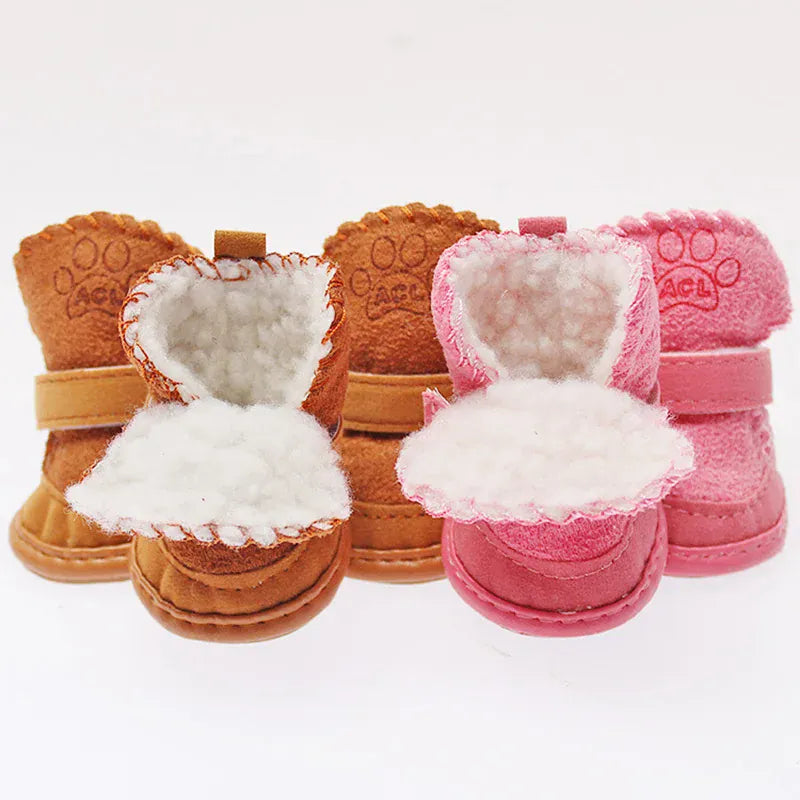 4-Pack Winter Dog Boots - Waterproof Anti-Slip Shoes for Small Medium Dogs
