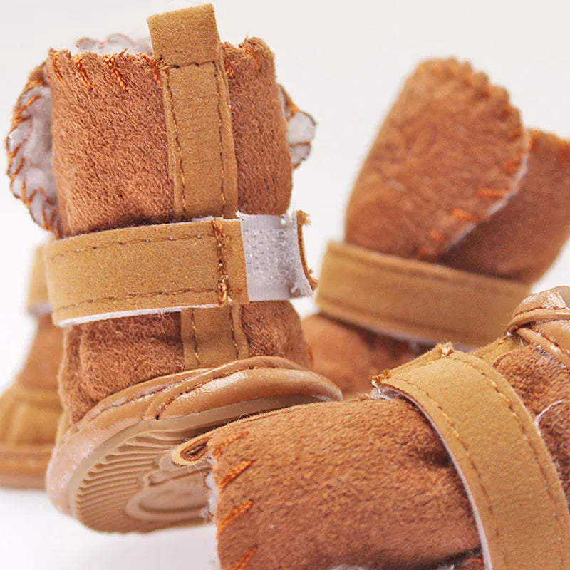 4-Pack Winter Dog Boots - Waterproof Anti-Slip Shoes for Small Medium Dogs