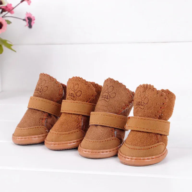 4-Pack Winter Dog Boots - Waterproof Anti-Slip Shoes for Small Medium Dogs