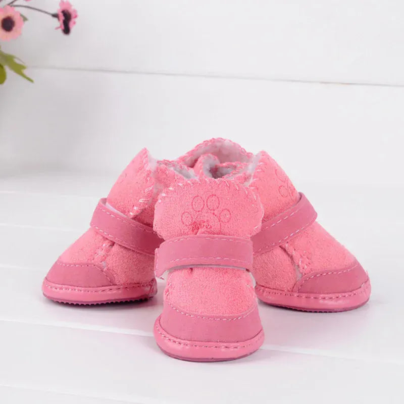 4-Pack Winter Dog Boots - Waterproof Anti-Slip Shoes for Small Medium Dogs