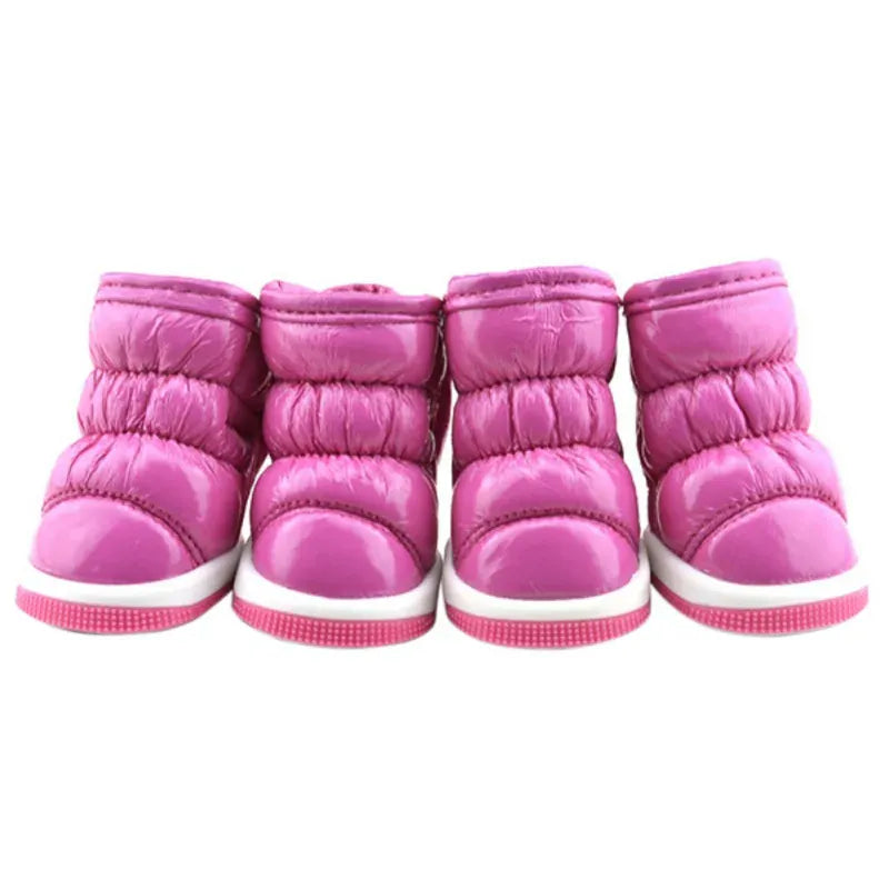 4-Pack Winter Dog Boots - Waterproof Slip-On Shoes for Small Dogs