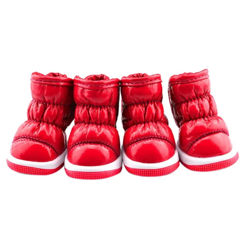 4-Pack Winter Dog Boots - Waterproof Slip-On Shoes for Small Dogs