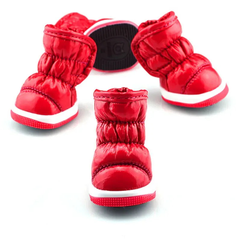 4-Pack Winter Dog Boots - Waterproof Slip-On Shoes for Small Dogs