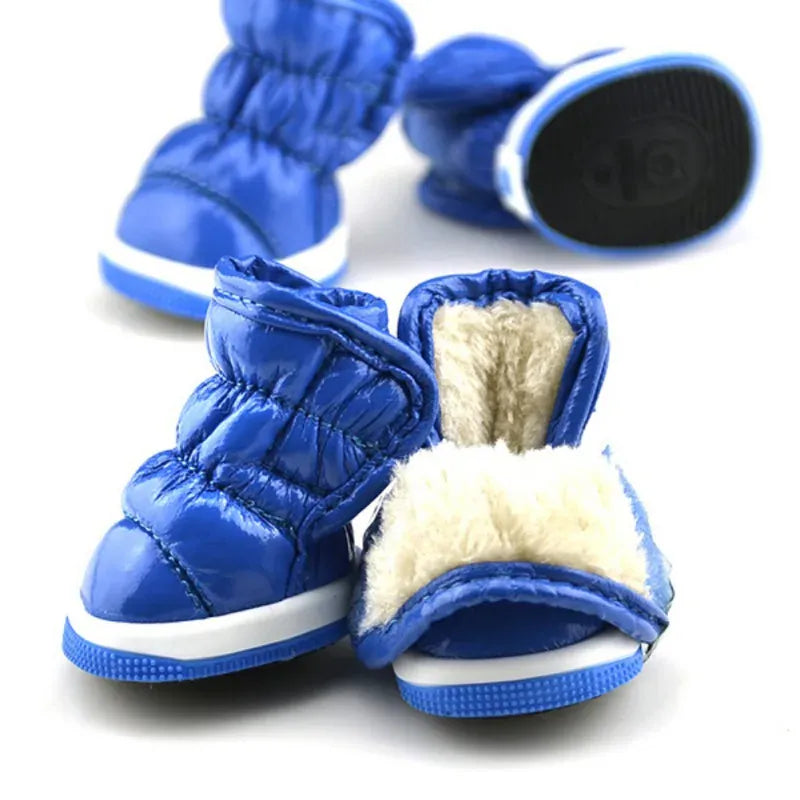 4-Pack Winter Dog Boots - Waterproof Slip-On Shoes for Small Dogs