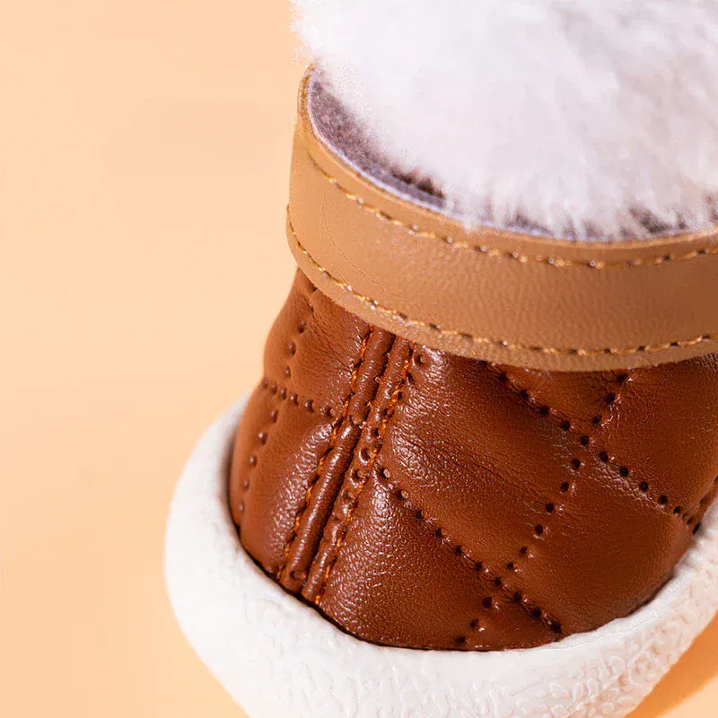 4-Pack Winter Pet Boots - Warm Anti-Slip Dog Shoes for Small Medium Dogs, Waterproof Snow Rain Boots with Secure Fasteners