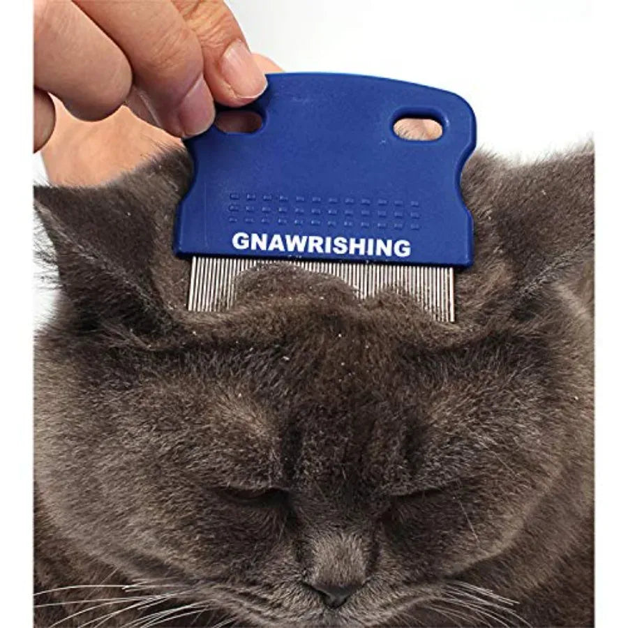 4-Piece Flea & Grooming Comb Set | High-Strength Pet Hair & Tear Stain Remover for Dogs & Cats | Effective Float Hair & Flea Removal
