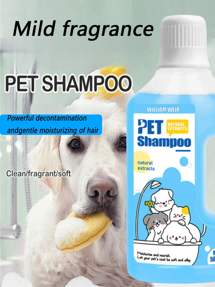 500ml Pet Shampoo for Dogs & Cats - Gentle Cleaning Deodorizing Bath Gel with Long-Lasting Fragrance, Anti-Itching Formula for All Skin Types