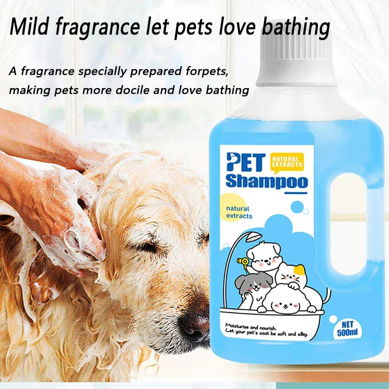 500ml Pet Shampoo for Dogs & Cats - Gentle Cleaning Deodorizing Bath Gel with Long-Lasting Fragrance, Anti-Itching Formula for All Skin Types