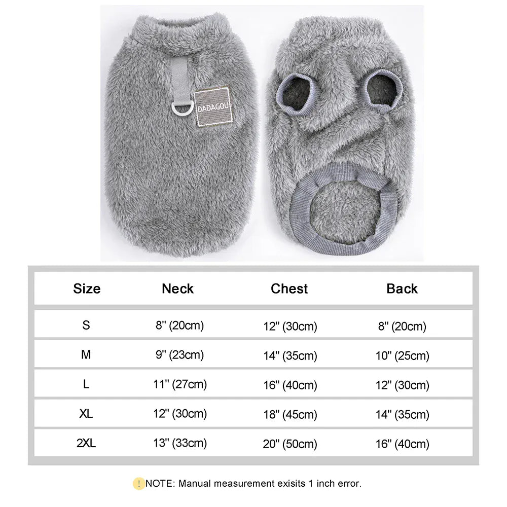 Coral Fleece Pet Vest - Soft Warm Sweater for Small Breeds & Cats