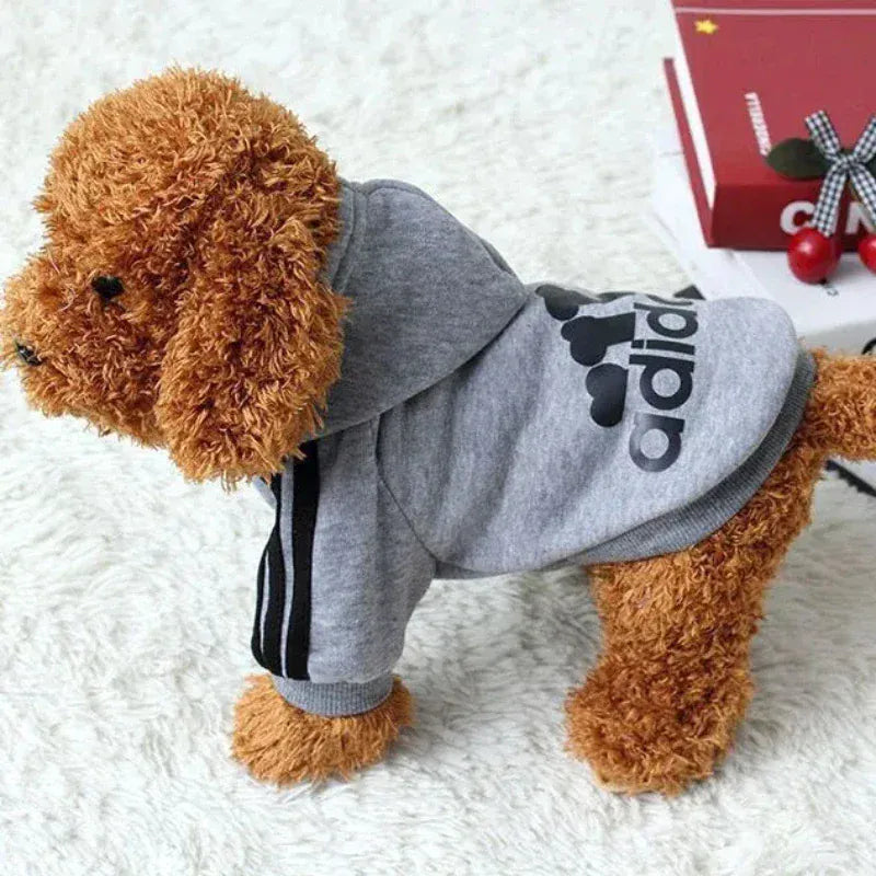 Adidog Brand Hoodie - Athletic Style Winter Coat for Medium & Large Dogs