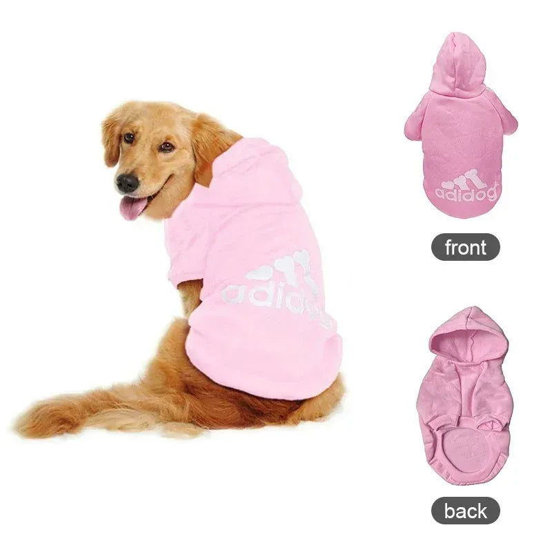 Adidog Brand Hoodie - Athletic Style Winter Coat for Medium & Large Dogs