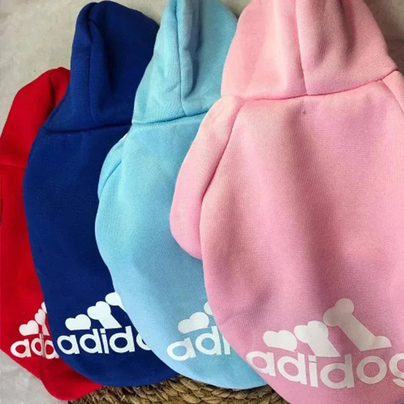 Adidog Brand Hoodie - Athletic Style Winter Coat for Medium & Large Dogs