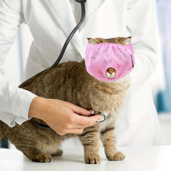 Adjustable Cat Muzzle & Eye Mask - Breathable Mesh Grooming Mask for Kittens, Calming Soothing Hood for Nail Trimming & Care