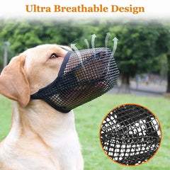 Adjustable Dog Mouth Cover | Anti-Licking & Anti-Biting Pet Muzzle | Breathable Dog Mouthpiece for Drinking