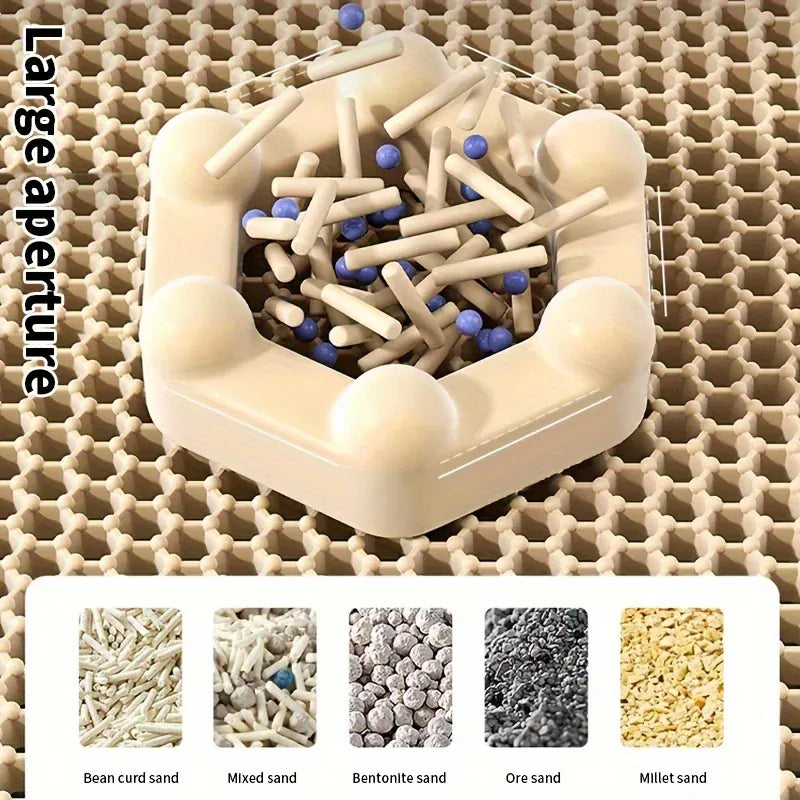 Advanced Honeycomb Cat Litter Mat - Double Layer Waterproof Litter Trapper