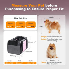 Airline Approved Rolling Cat Carrier - Expandable Soft-Sided Pet Travel Bag
